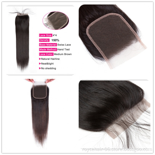 Peruvian Hair  Brazilian Deep Wave Transparent Lace Closure With Highlighted Invisible Closure